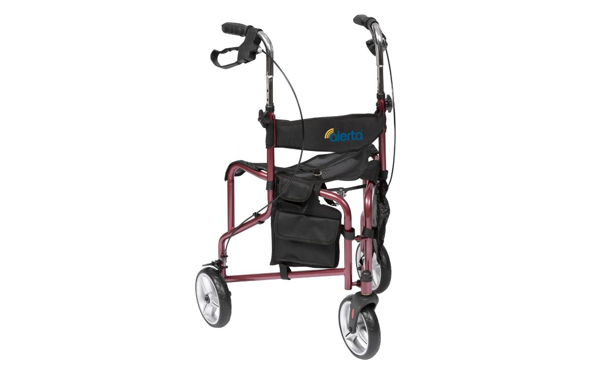 Alerta Three-Wheel Lightweight Walker with Seat & Bag